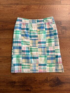 Cape Madras Patchwork Madras Skirt Size 2 Preppy Coastal Plaid Cotton